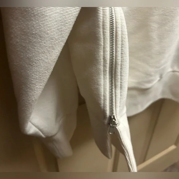 Calia Cream Crewneck Sweatshirt with side zippers - Picture 4 of 6